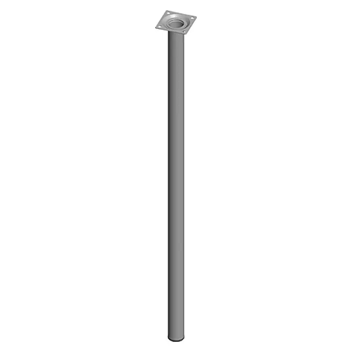 Element System Postolje za namještaj - Ø x D: 30 x 700 mm, Nosivost: 50 kg, Bijelo-aluminij - Pogled sprijeda
