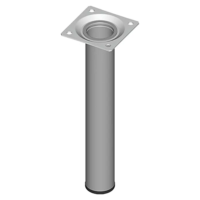 Element System Postolje za namještaj - Ø x D: 30 x 200 mm, Nosivost: 50 kg, Bijelo-aluminij - Pogled sprijeda