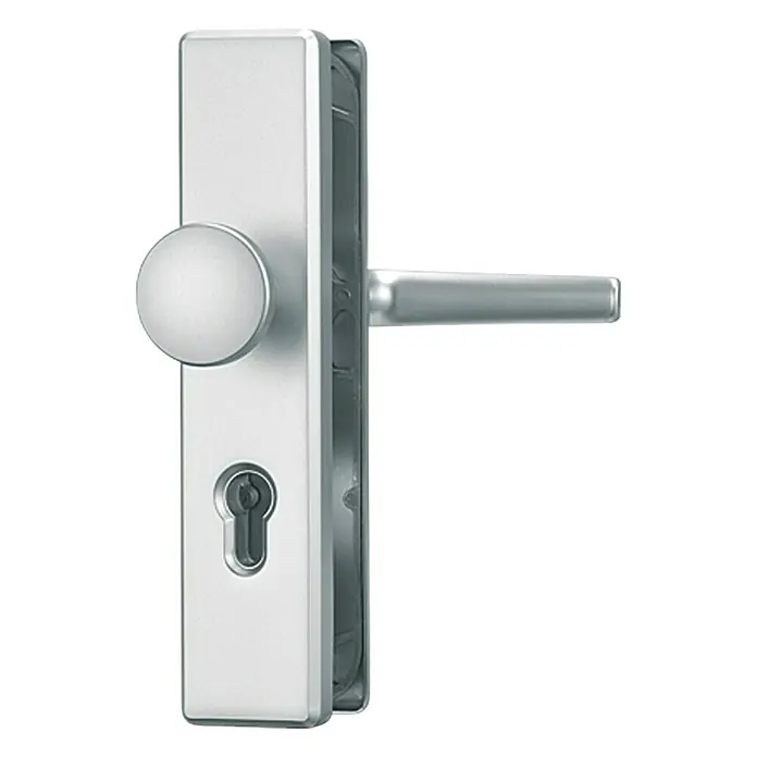 Abus Schutzbeschlag KLN 314 - Wohnungsabschlusstür, Aluminium, Türstärke: 37 mm - 47 mm, Knopf außen, Drücker innen