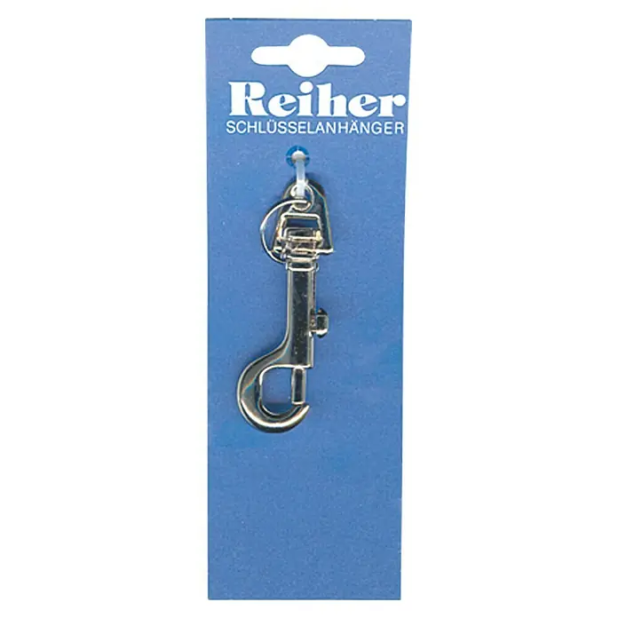 Reiher Schlüsselanhänger - Länge: 75 mm, Vernickelt - Vorderansicht