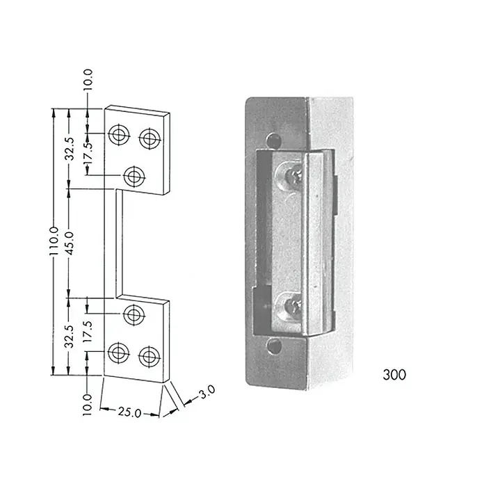 Stabilit Elektrischer Türöffner - Spannung: 6 V - 12 V - Ansicht von oben