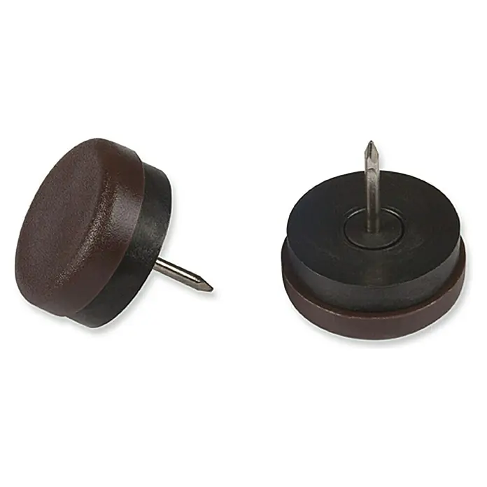 Stabilit Plastična klizna podloga - 25 mm, 8 kom, Smeđe boje, Sa zatikom - Pogled sprijeda