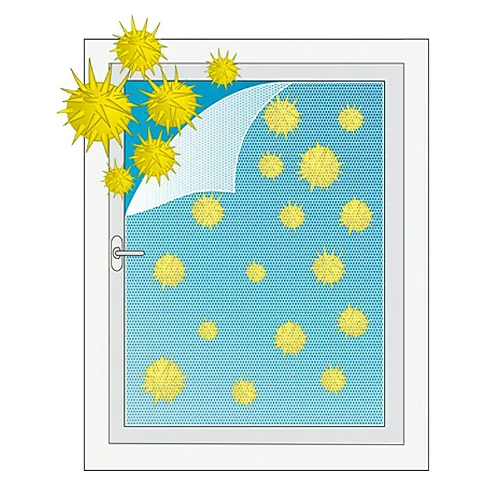 Easy Life Tkanina za zaštitu od peludi - 130 x 150 cm, Antracit, Prozor, Pričvršćivanje čičkom - Proizvod u upotrebi