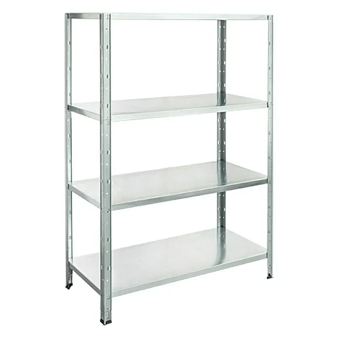 Regalux Metallregal - L x B x H: 30 x 84 x 160 cm, Traglast: 40 kg/Boden, Silber