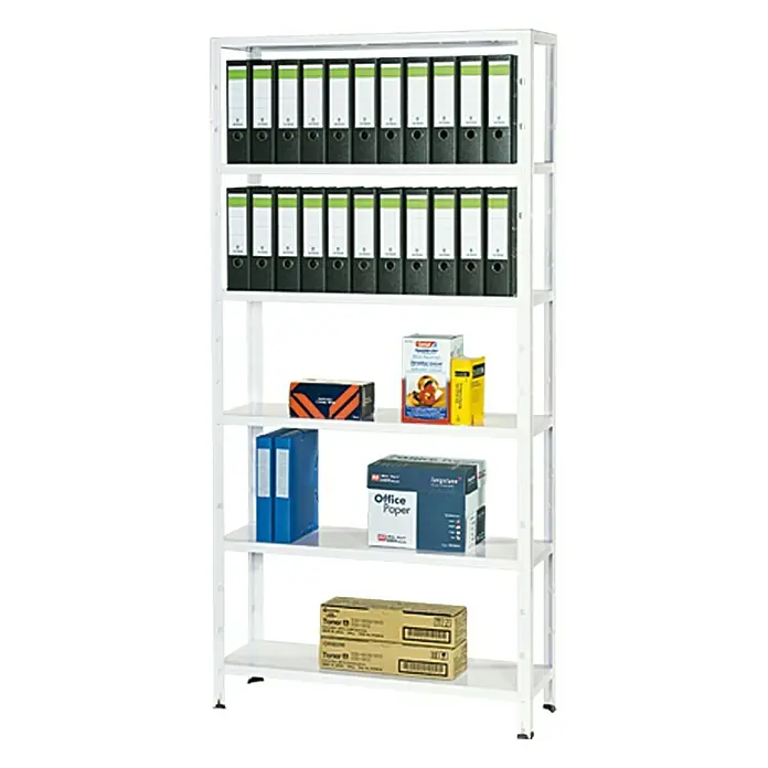 Regalux Aktenregal Office 100 - 30 x 100 x 209 cm, Traglast: 60 kg/Boden, Weiß