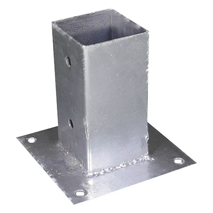 Stabilit Aufschraubhülse - L x B x H: 91 x 91 x 150 mm, Stahl, Feuerverzinkt - Vorderansicht
