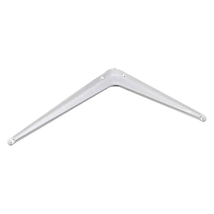 Stabilit Konzola od čeličnog lima - 250 x 44 x 300 mm, Opteretivost: 35 kg, Čelik, Bijele boje - Pogled sprijeda