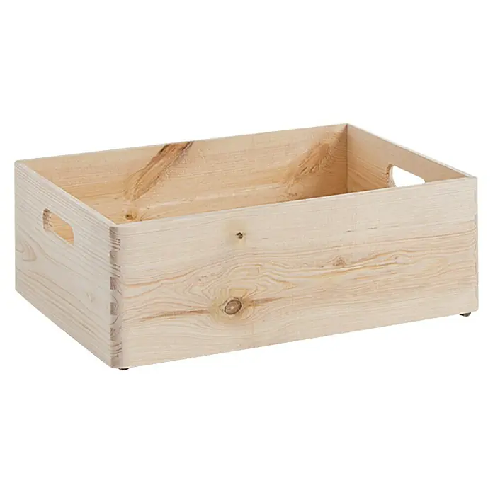 Kutija za slaganje - D x Š x V: 40 x 30 x 15 cm, M, Crnogorično drvo - Pogled sprijeda