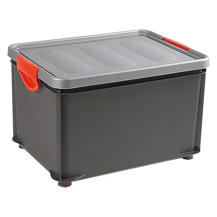 KIS Kutija za pohranu s poklopcem - 47 x 33,5 x 28,5 cm, 30 l, Antracit-metal