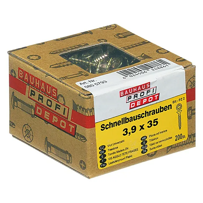 Profi Depot Schnellbauschraube - Durchmesser: 3,9 mm, Länge: 35 mm, Senkkopf, Feingewinde, 200 Stk.