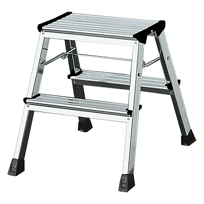 Krause Monto Klapptritt Rolly Alu - 2 x 2 Stufen, Arbeitshöhe: 2,45 m