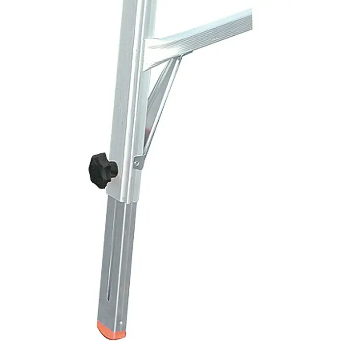 Krause Sprossen-Gelenk-Teleskopleiter TeleVario - Arbeitshöhe: 6,05 m, 4 x 5 Sprossen, Treppenfunktion, Aluminium