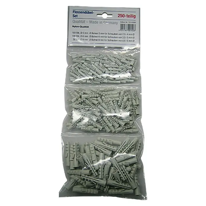 Juego de clavijas - Diámetro taco: 8 mm, Longitud taco: 50 mm, 100 uds., Nylon - Vista frontal