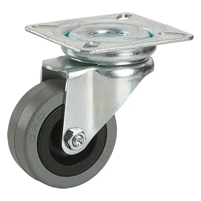 Stabilit Kotačić - Promjer kotačića: 50 mm, Nosivost: 45 kg, Materijal kotača: Guma, S pločom, Klizni ležaj - Pogled s desne strane