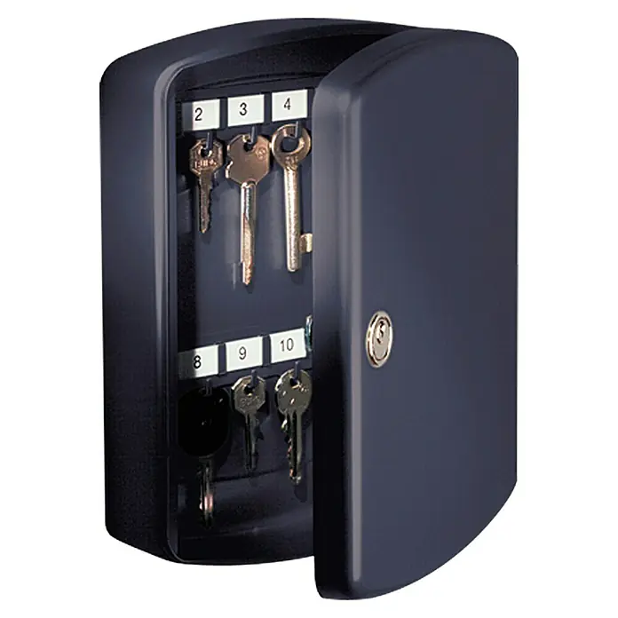 Burg-Wächter Schlüsselkassette Key Box - Anzahl Haken: 15 Stk., 157 x 75 x 202 mm, Schwarz - Linke Seitenansicht