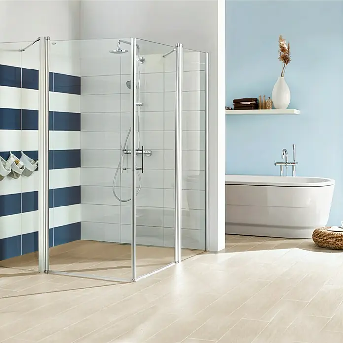 Camargue Vario Bočni fiksni dio tuš kabine - 40 x 195 cm, Premazano, Debljina: 6 mm, Srebrne boje