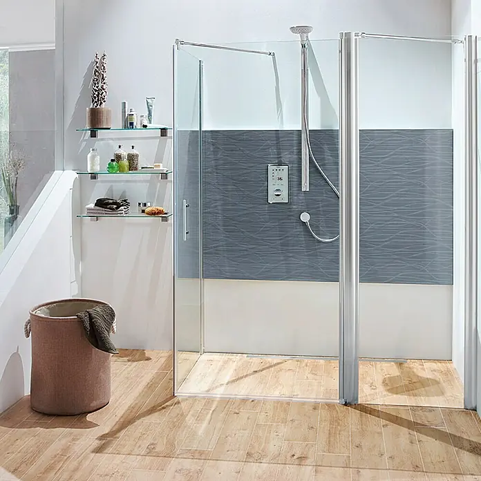 Camargue Vario Bočni fiksni dio tuš kabine - 40 x 195 cm, Premazano, Debljina: 6 mm, Srebrne boje