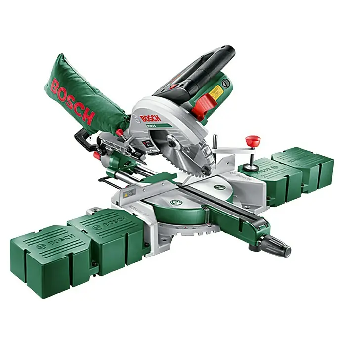 Bosch Kapp- & Gehrungssäge PCM 8 S - 1.200 W, Leerlaufdrehzahl: 4.800 U/min, Durchmesser Sägeblatt: 216 mm, Zugfunktion