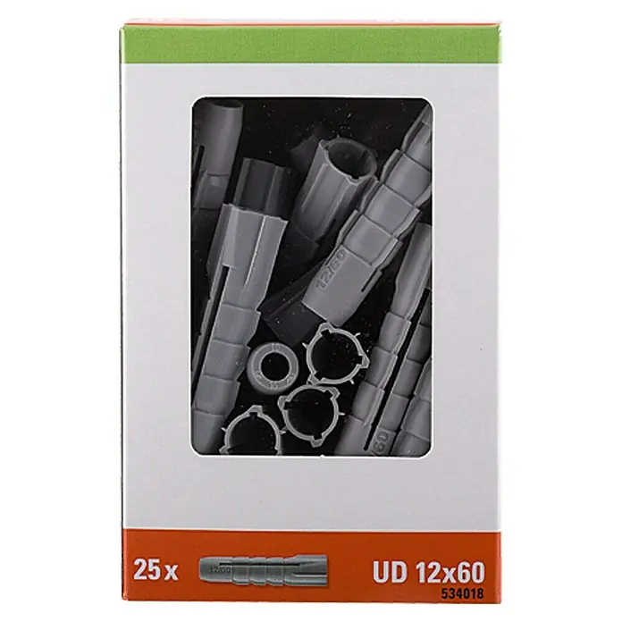 Stabilit Univerzalne tiple - Promjer tiple: 12 mm, Duljina tiple: 60 mm, Prikladno za: Pune građevne materijale, 25 kom - Pogled sprijeda