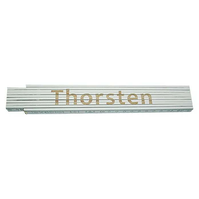 Zollstock - Aufdruck: Thorsten, 2 m - Ansicht von oben
