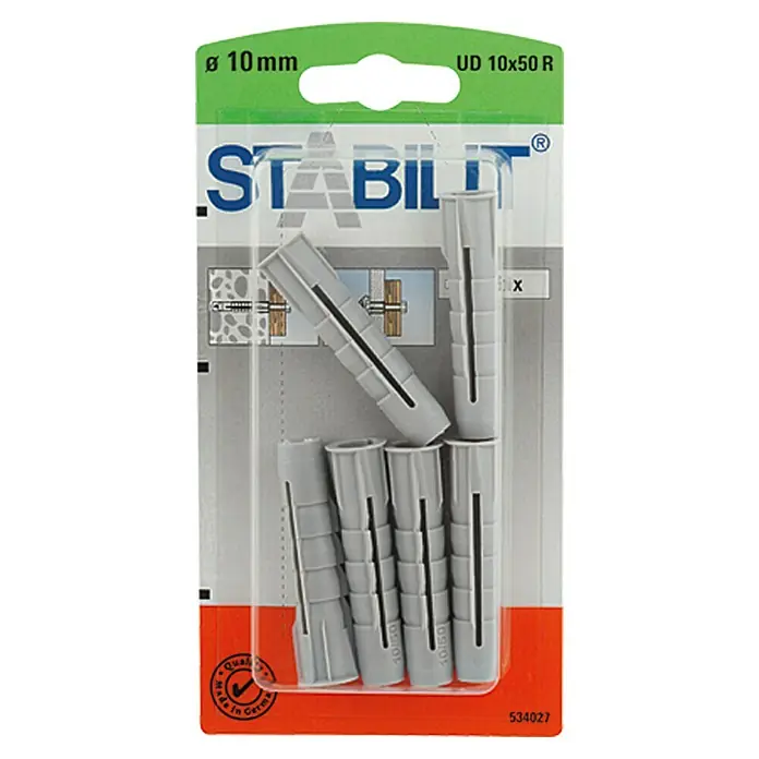 Stabilit Univerzalna ekspanzivna tipla - Promjer tiple: 10 mm, Duljina tiple: 50 mm, 6 kom - Pogled sprijeda