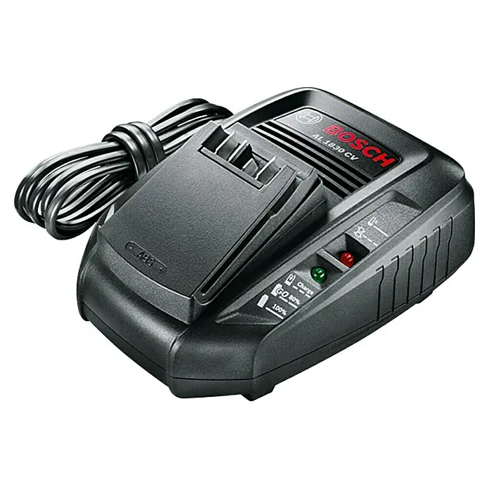 Bosch 18 V Power for All Ladegerät - Passend für: Bosch Heimwerker- & Gartengeräte-Akkus 14,4/18 V, Bosch Li-Ionen-Akkus 2,5 Ah - Linke Seitenansicht