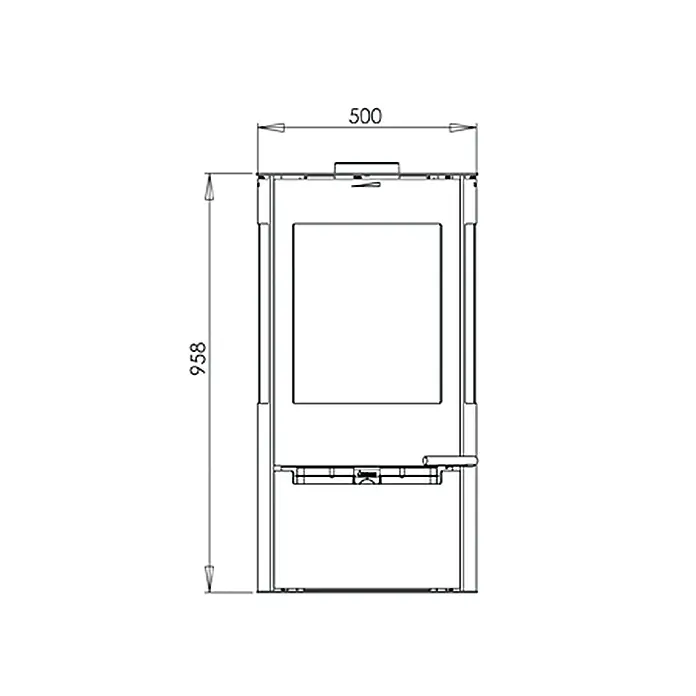 Aduro Kaminofen 9 - 6 kW, Raumheizvermögen: 334 m³, Mit Holzfach, Schwarz - Detailaufnahme