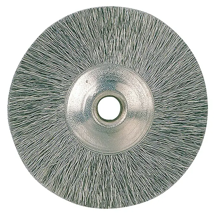 Proxxon Cepillo de alambre N.º 28956 - Acero inoxidable, Forma cabezal: Rueda, 22 mm, 5 ud. - Vista frontal