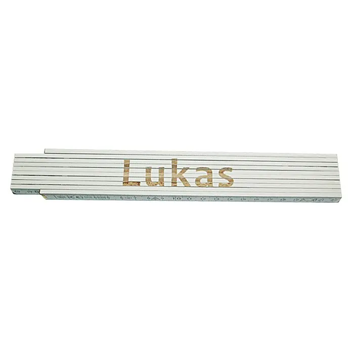 Zollstock - Aufdruck: Lukas, 2 m - Ansicht von oben