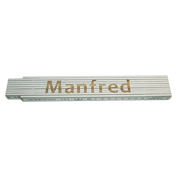Zollstock - Aufdruck: Manfred, 2 m - Vorderansicht