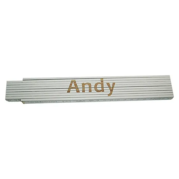Zollstock - Aufdruck: Andy, 2 m - Ansicht von oben