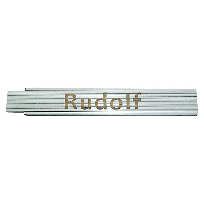 Zollstock - Aufdruck: Rudolf, 2 m - Ansicht von oben