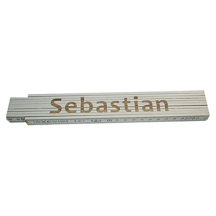 Zollstock - Aufdruck: Sebastian, 2 m - Ansicht von oben