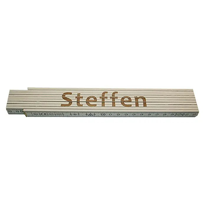 Zollstock - Aufdruck: Steffen, 2 m - Ansicht von oben