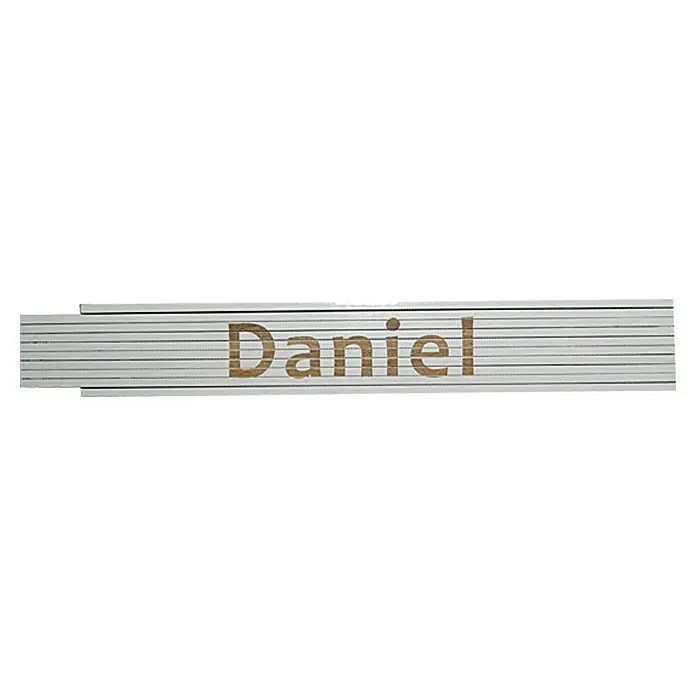 Zollstock - Aufdruck: Daniel, 2 m - Ansicht von oben