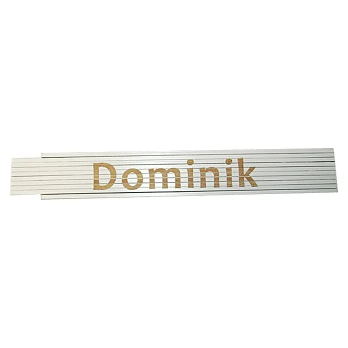 Zollstock - Aufdruck: Dominik, 2 m - Ansicht von oben