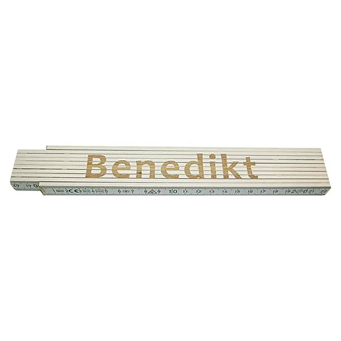Zollstock - Aufdruck: Benedikt, 2 m - Ansicht von oben