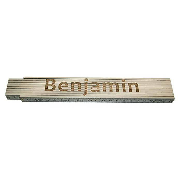 Zollstock - Aufdruck: Benjamin, 2 m - Ansicht von oben