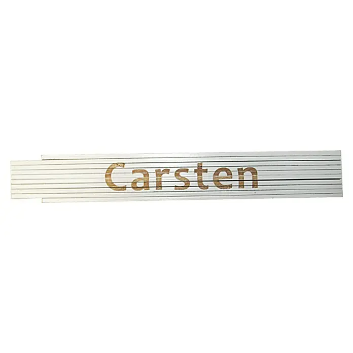 Zollstock - Aufdruck: Carsten, 2 m - Ansicht von oben