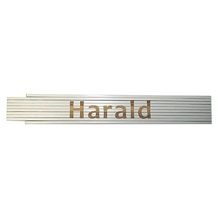 Zollstock - Aufdruck: Harald, 2 m - Ansicht von oben