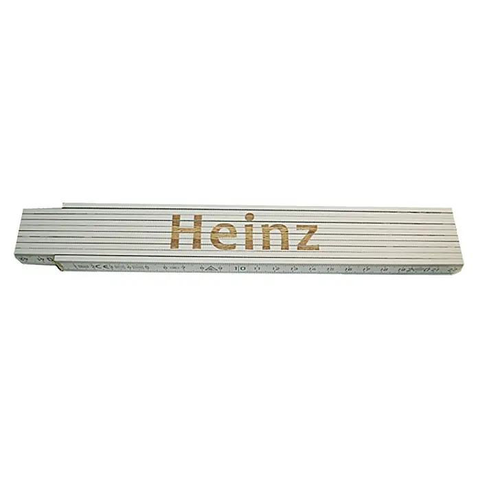 Zollstock - Aufdruck: Heinz, 2 m - Ansicht von oben