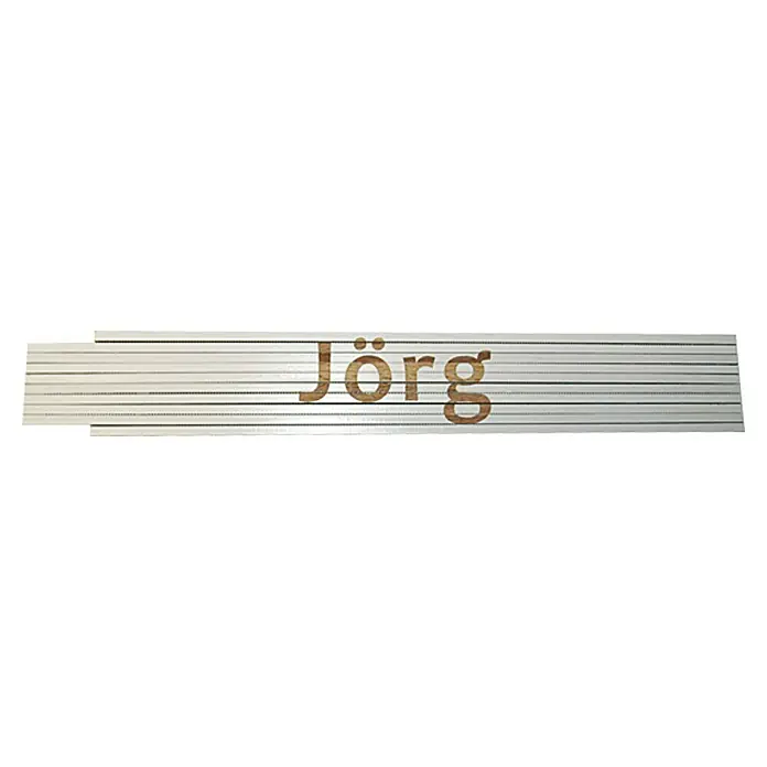 Zollstock - Aufdruck: Jörg, 2 m - Ansicht von oben