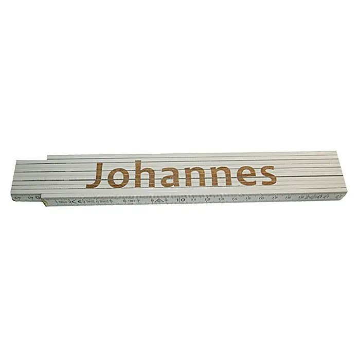 Zollstock - Aufdruck: Johannes, 2 m - Ansicht von oben