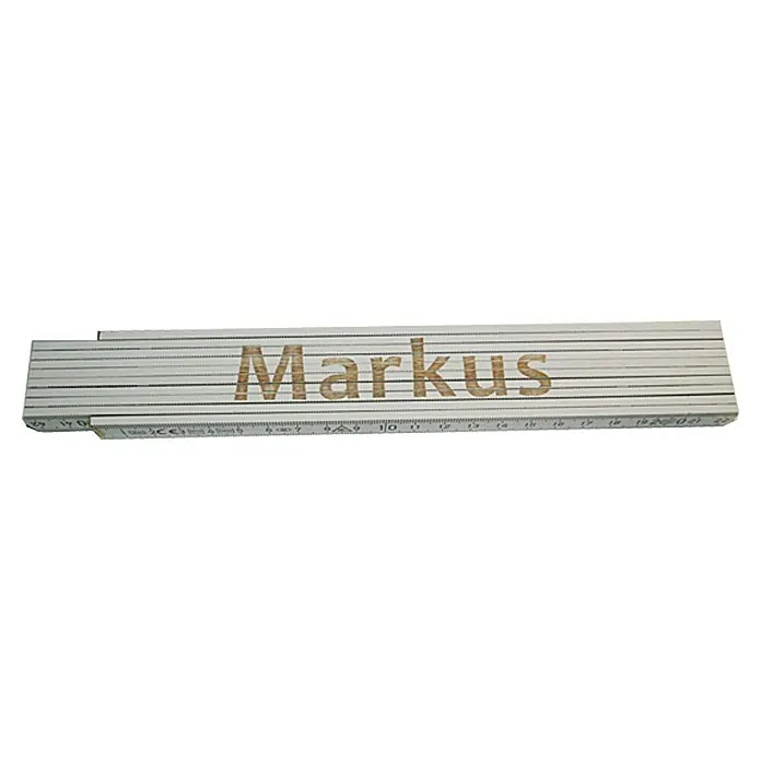 Zollstock - Aufdruck: Markus, 2 m - Ansicht von oben