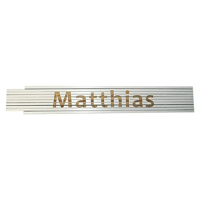 Zollstock - Aufdruck: Matthias, 2 m - Ansicht von oben