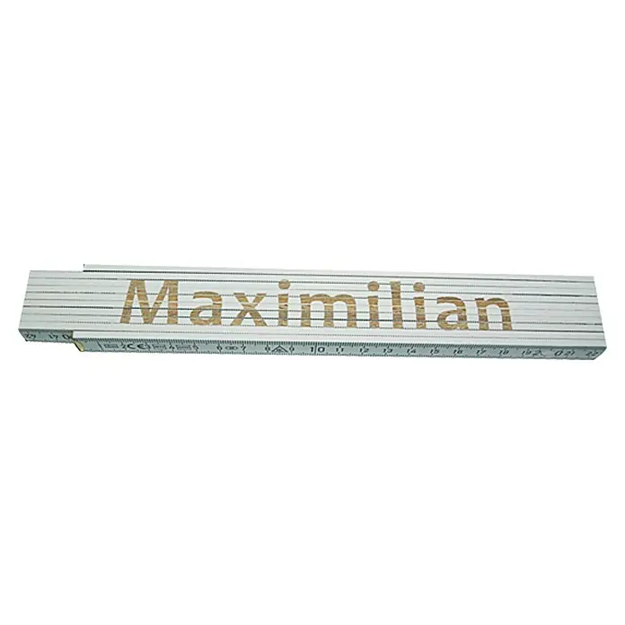Zollstock - Aufdruck: Maximilian, 2 m - Ansicht von oben