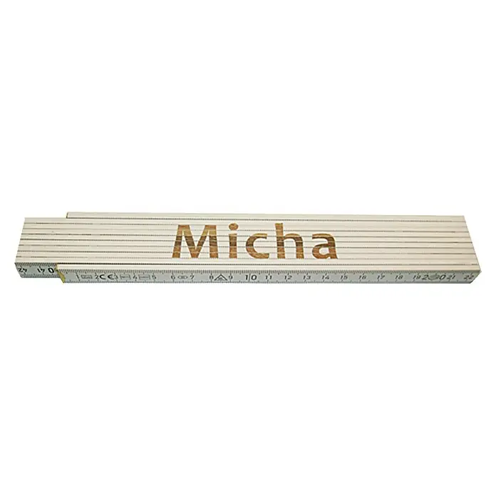 Zollstock - Aufdruck: Micha, 2 m - Ansicht von oben