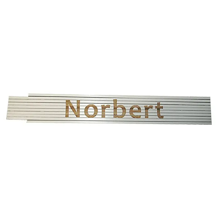 Zollstock - Aufdruck: Norbert, 2 m - Ansicht von oben