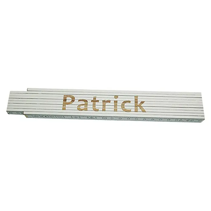 Zollstock - Aufdruck: Patrick, 2 m - Ansicht von oben