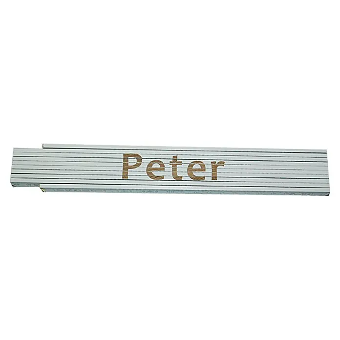 Zollstock - Aufdruck: Peter, 2 m - Ansicht von oben